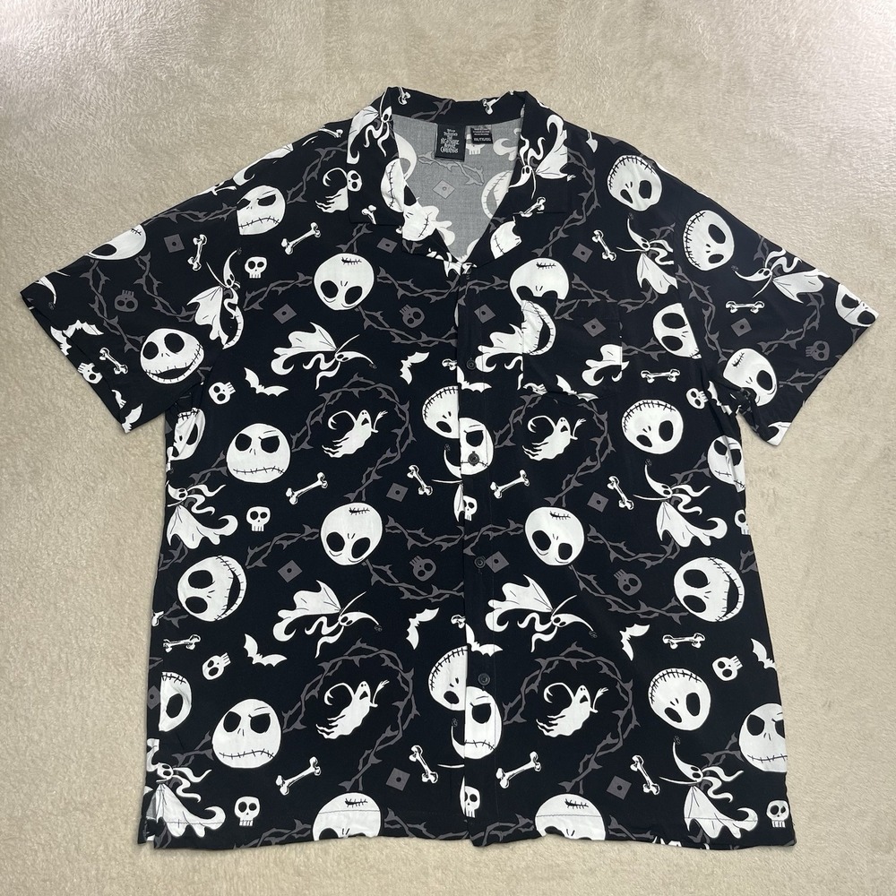 Disney Nightmare Before Christmas Jack Skellington  Rayon Hawaiian Shirt XXL